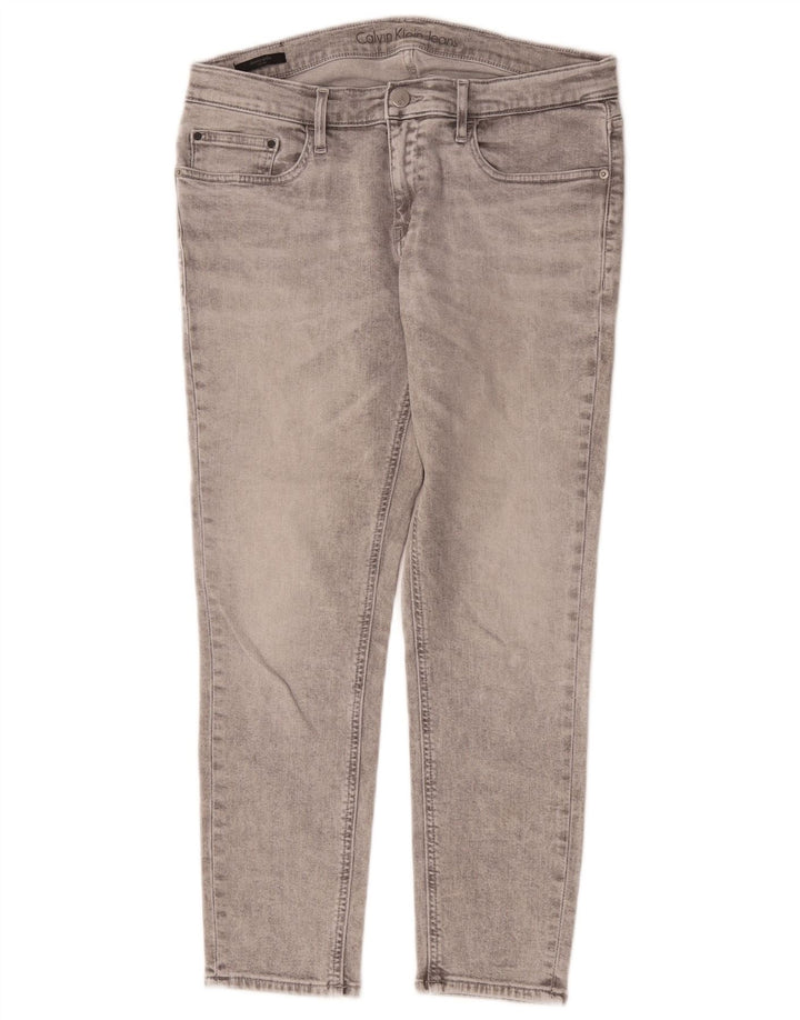 Calça jeans feminina Calvin Klein W31 L25 cinza algodão