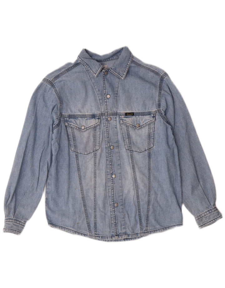 DIESEL Camisa jeans masculina 9-10 anos algodão azul