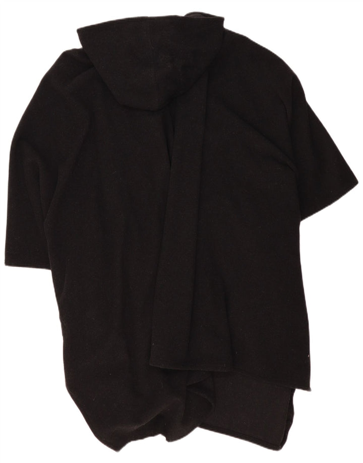 Casaco poncho feminino VINTAGE com capuz tamanho único preto