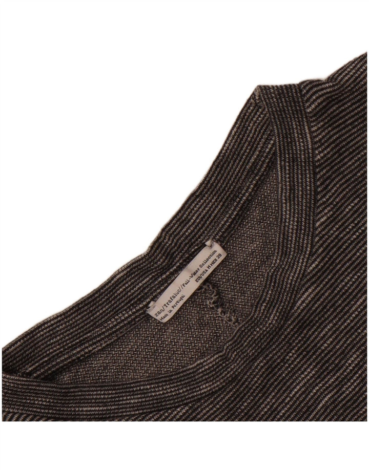 Top feminino Zara manga 3/4 Reino Unido 14 cinza médio manchado