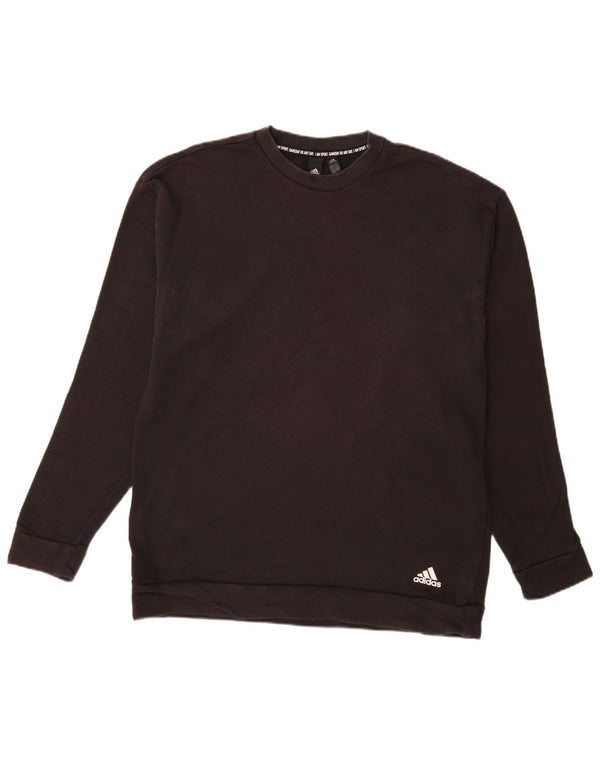 ADIDAS Mens Moletom Jumper Grande Algodão Preto