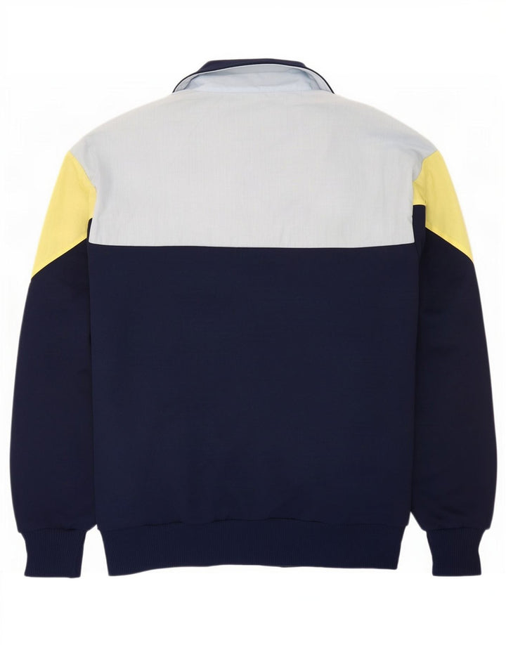Jaqueta superior de agasalho masculino vintage IT 54 XL azul marinho Colourblock