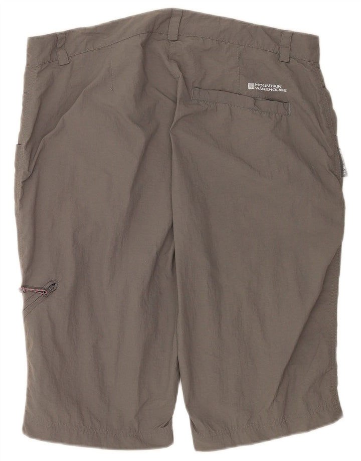 Shorts cargo feminino Mountain Warehouse UK 14 grande W34 cinza nylon