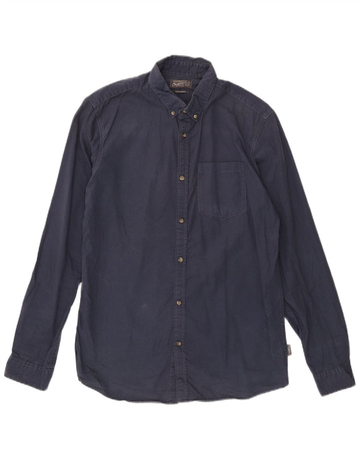Camisa masculina Jack & Jones média azul marinho algodão