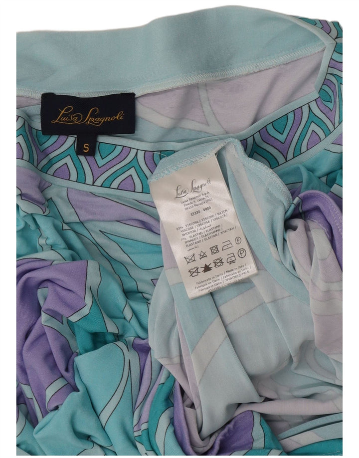 Vestido túnica feminino Luisa Spagnoli com padrão abstrato Reino Unido 10 pequeno multicolorido