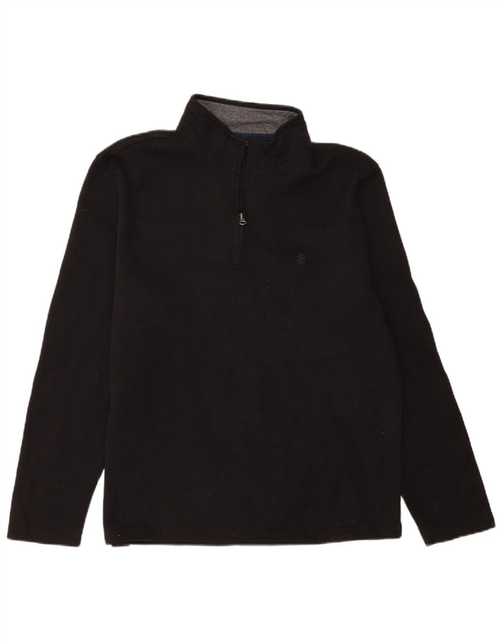 Suéter masculino Izod com zíper e gola média preto