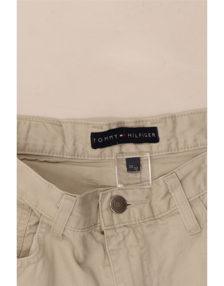 TOMMY HILFIGER Mens Straight Casual Trousers W32 L27 Beige Cotton Vintage Tommy Hilfiger and Second-Hand Tommy Hilfiger from Messina Hembry 