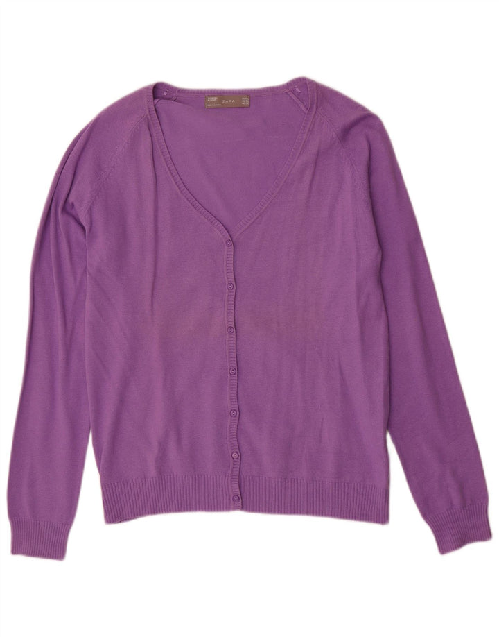 Suéter cardigã feminino Zara UK 18 XL roxo