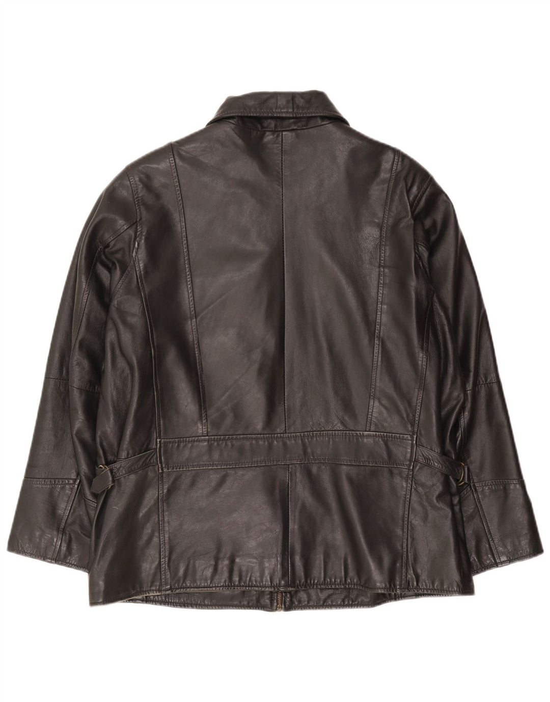 Jaqueta de couro feminina vintage UK 18 XL couro preto