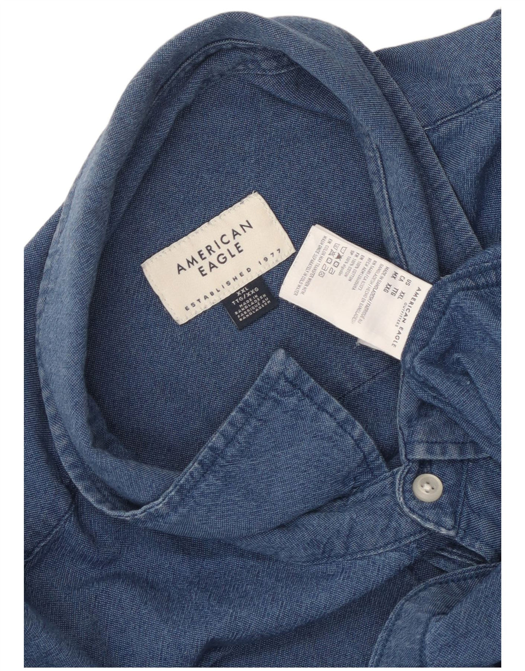 Camisa masculina American Eagle 2XL algodão azul