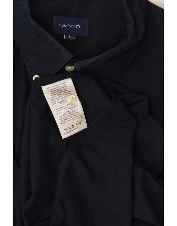 Camisa regular masculina Gant XL azul marinho algodão