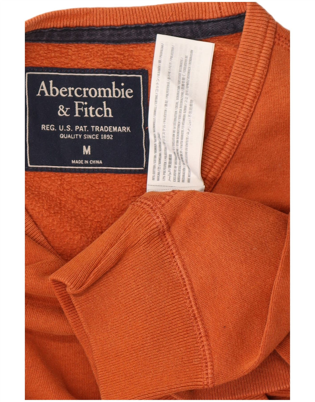Suéter masculino ABERCROMBIE & FITCH de algodão laranja médio