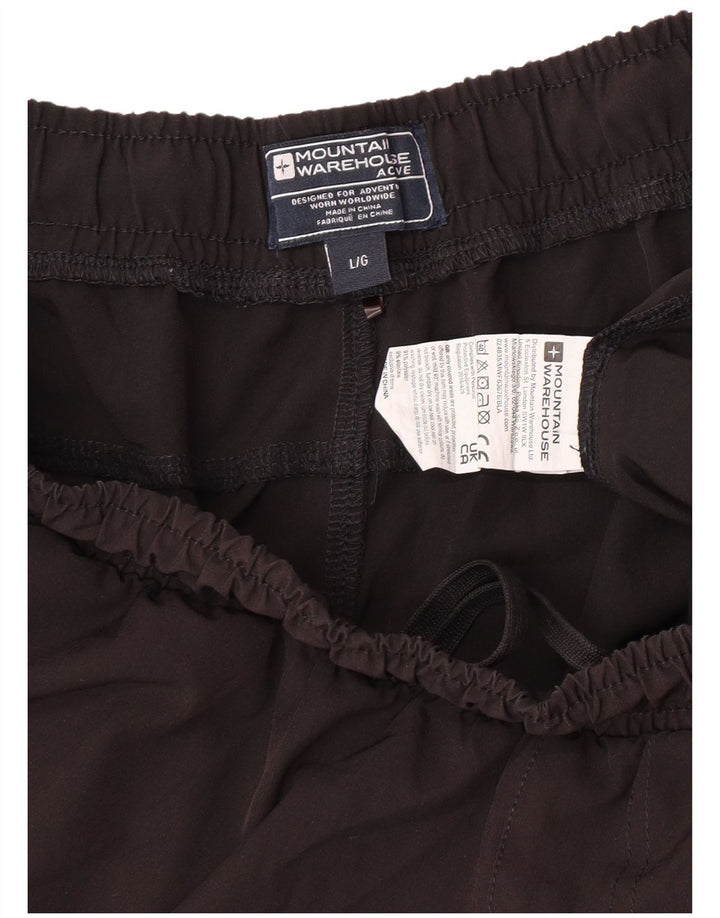 Shorts esportivos regulares de ajuste masculino do armazém da montanha grande poliéster preto