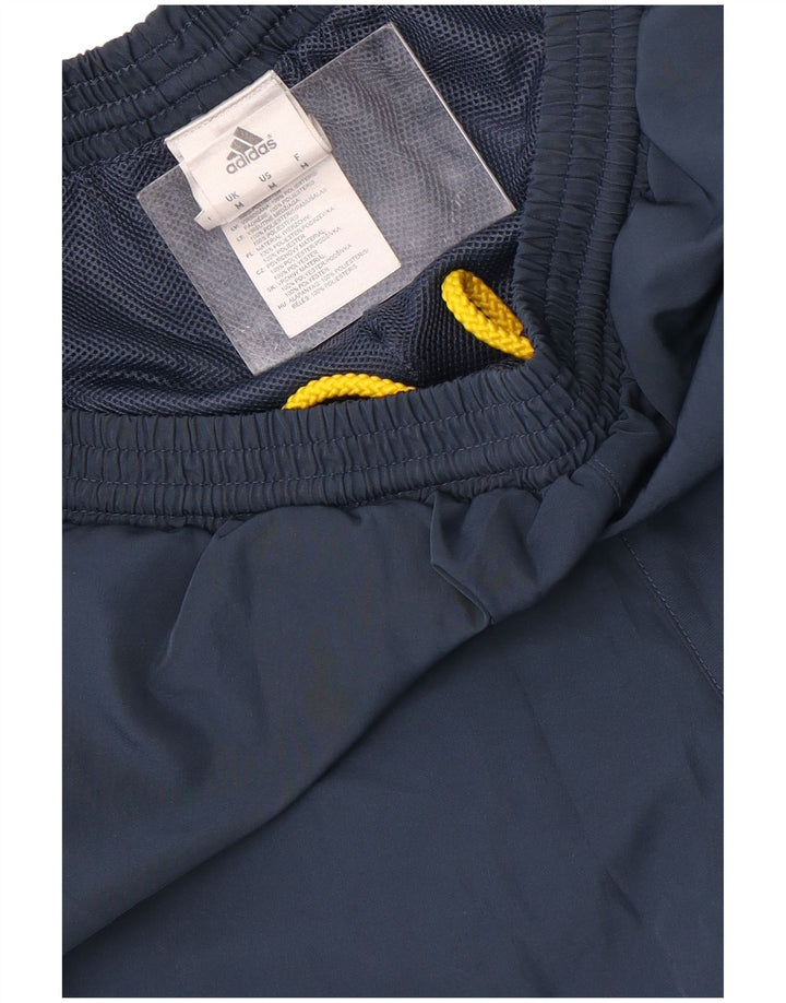 Shorts esportivos masculinos Adidas médio azul colorblock poliéster