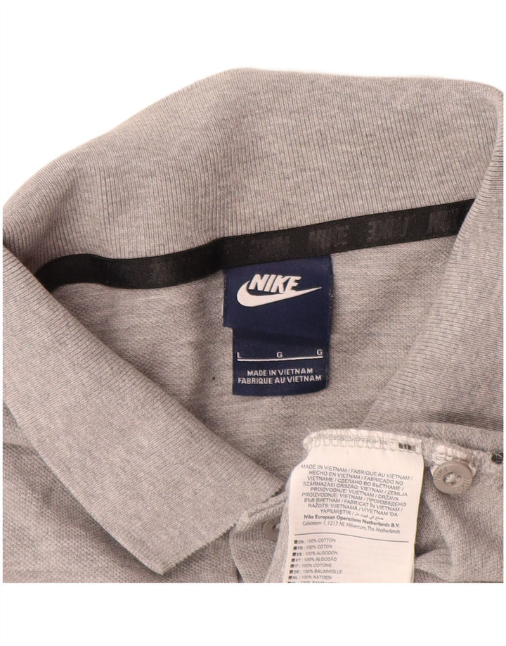 Camisa polo masculina Nike grande algodão cinza