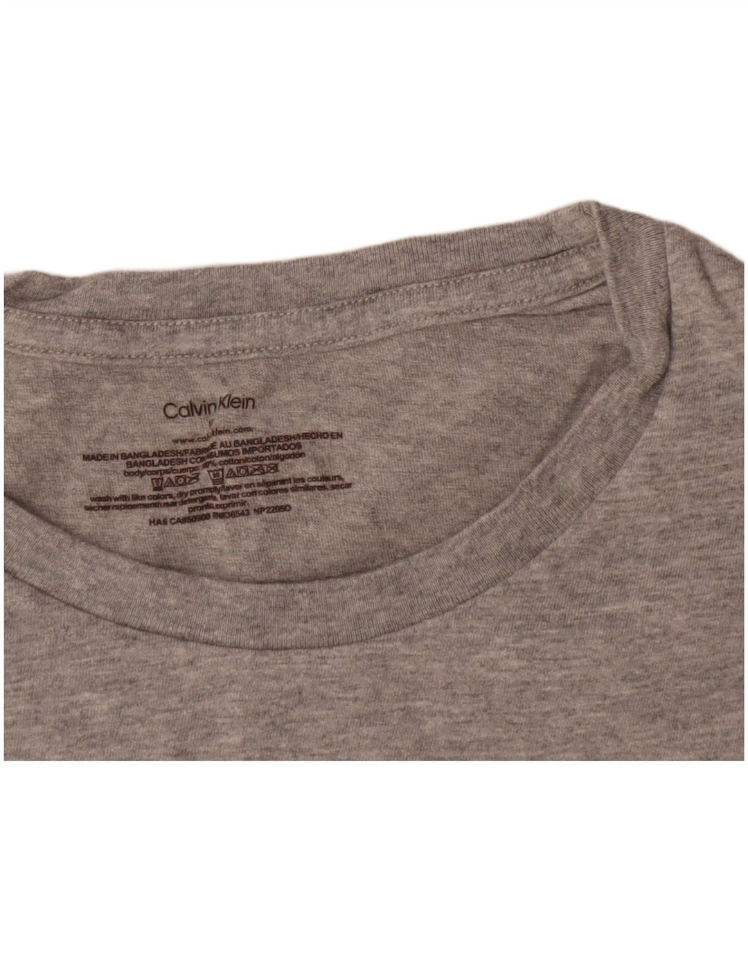 Camiseta masculina Calvin Klein cinza médio algodão
