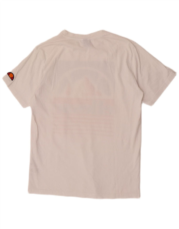 Camiseta masculina Ellesse com estampa gráfica pequena de algodão branco