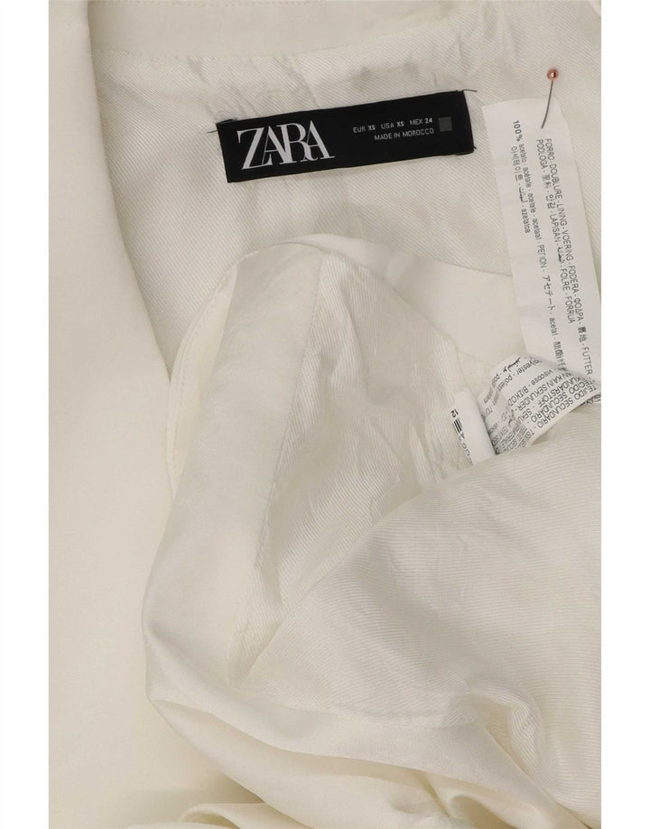 Zara Jaqueta blazer feminina oversized com 1 botão Reino Unido 6 XS Viscose branca