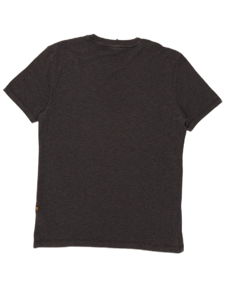 Camiseta gráfica masculina G-Star Top médio algodão manchado preto