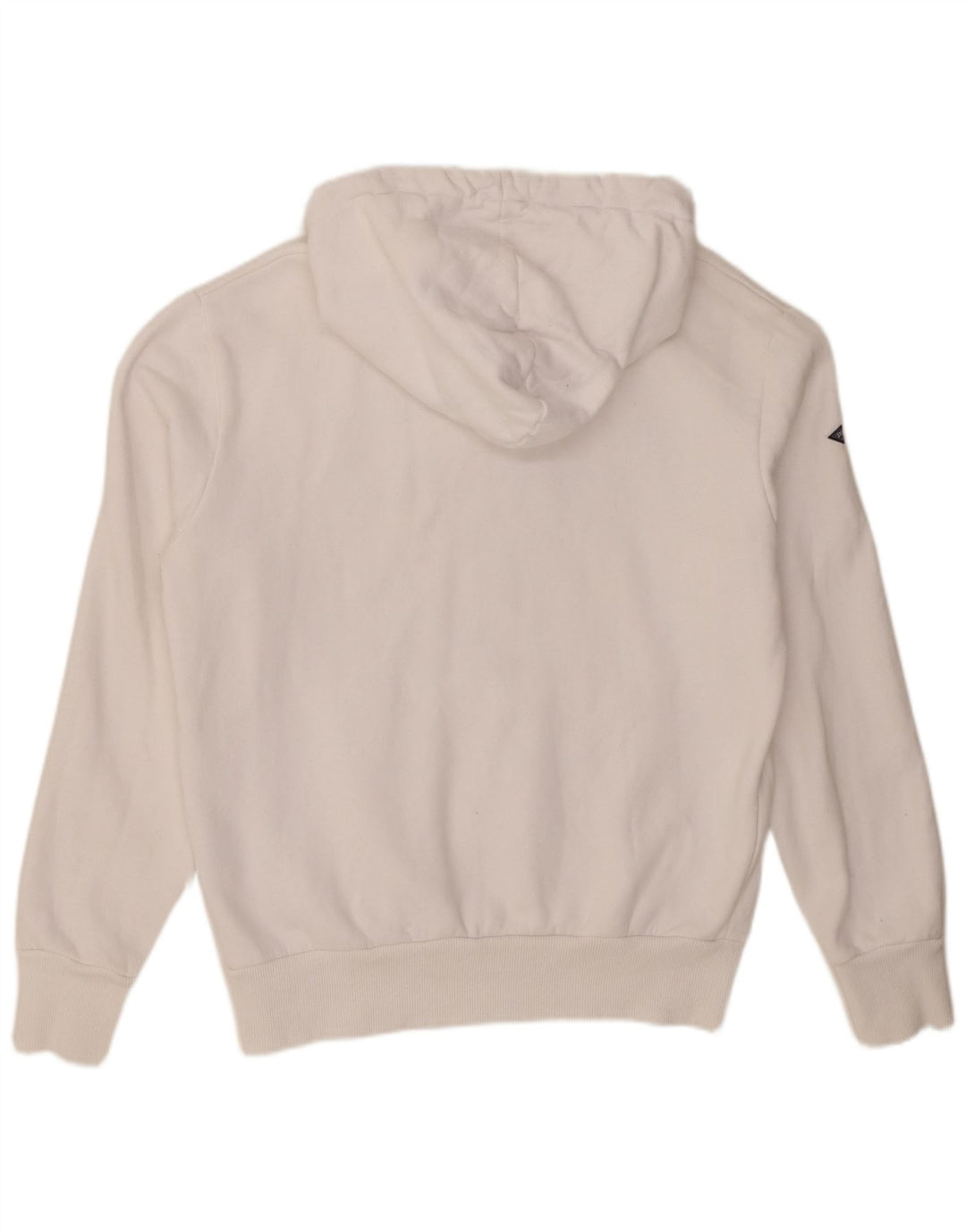 Suéter Superdry masculino com capuz gráfico grande algodão branco