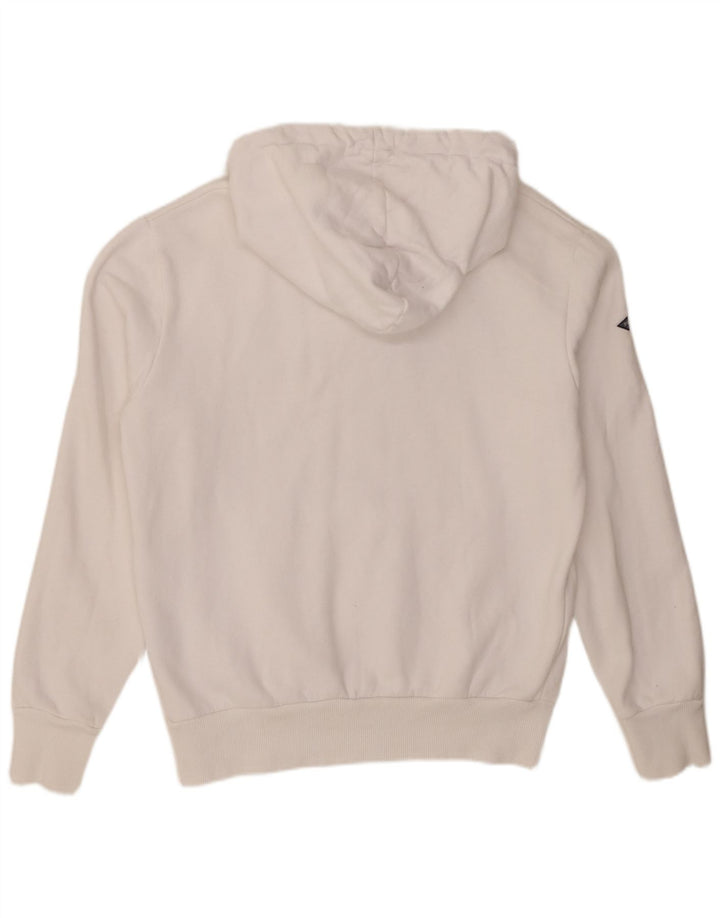 Suéter Superdry masculino com capuz gráfico grande algodão branco