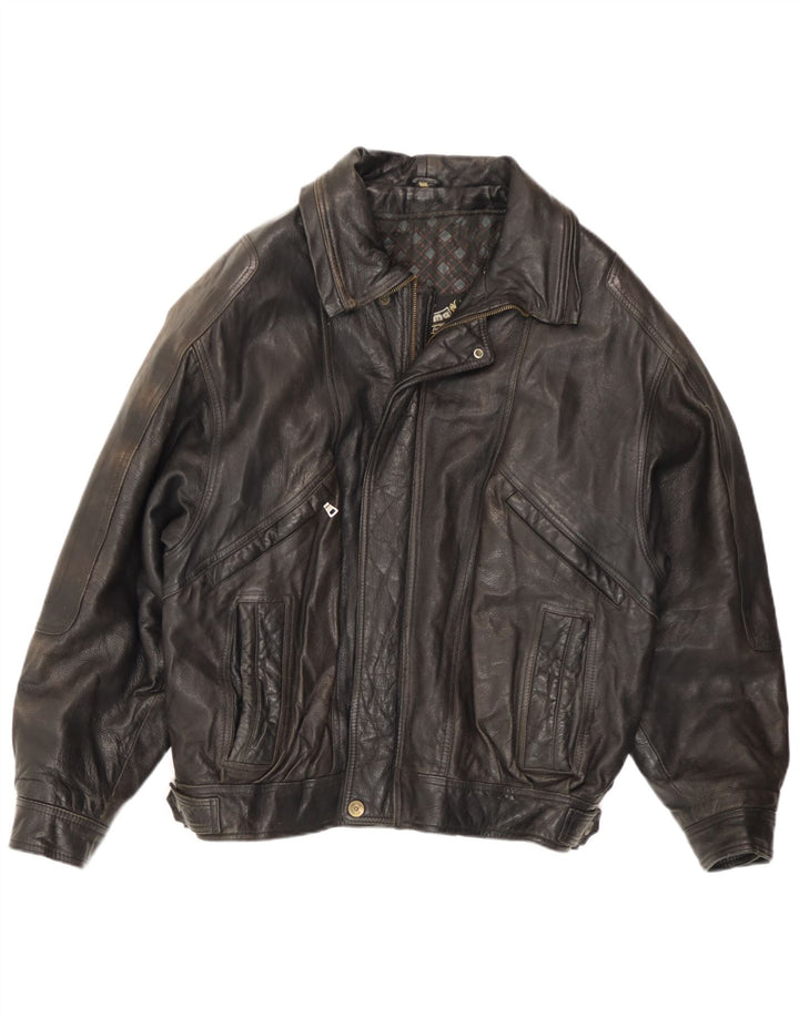 Jaqueta de couro masculina Suprema IT 48 couro preto médio