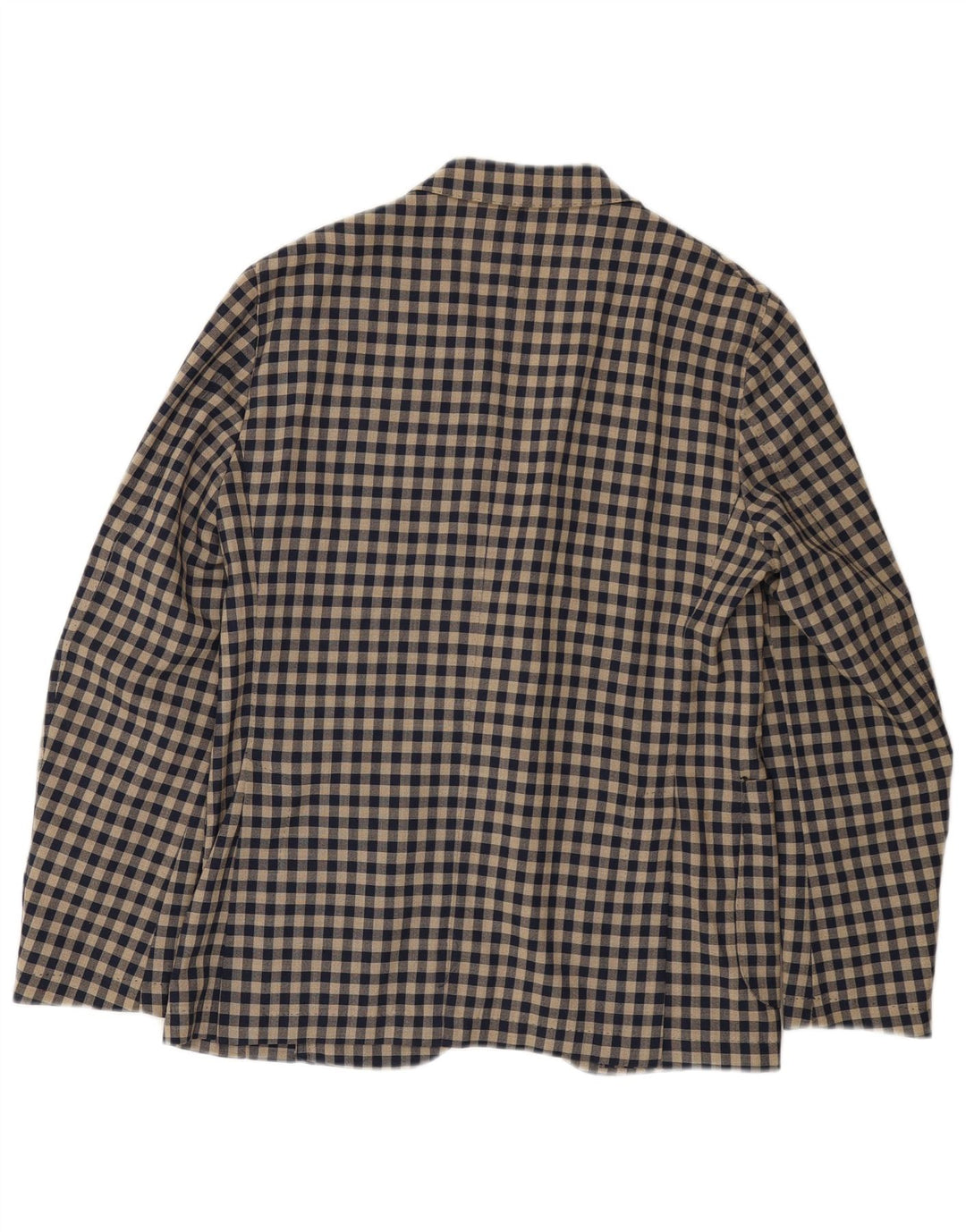 Jaqueta Blazer Masculina Angelico com 2 Botões IT 50 Lã Gingham Bege Grande