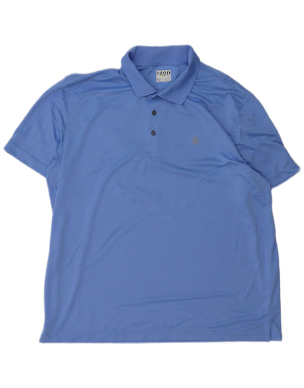 Camisa polo masculina grande e alta IZOD 2XL poliéster azul