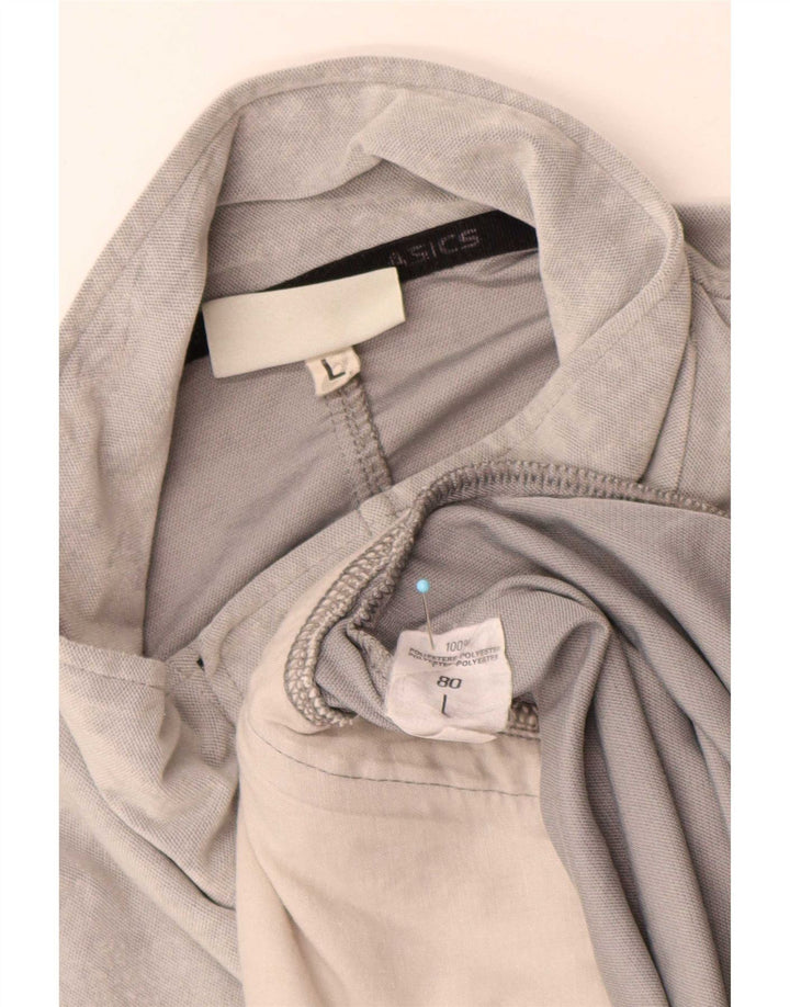 Asics Mens Velour Tracksuit Top Jaqueta Grande Poliéster Listrado Cinza