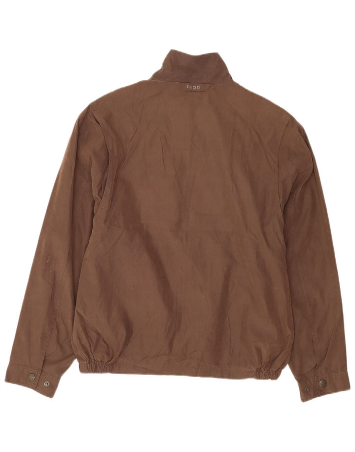 Jaqueta bomber masculina Izod UK 36 poliéster marrom pequeno