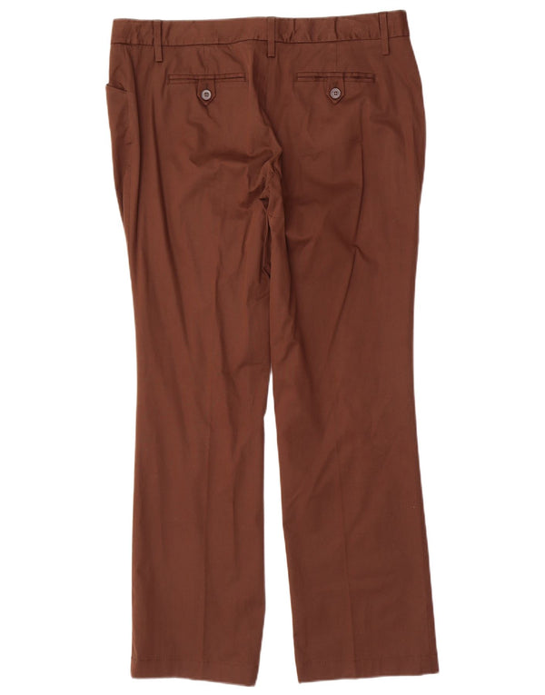 Calça feminina reta casual Massimo Dutti EU 44 XL W34 L30 algodão marrom