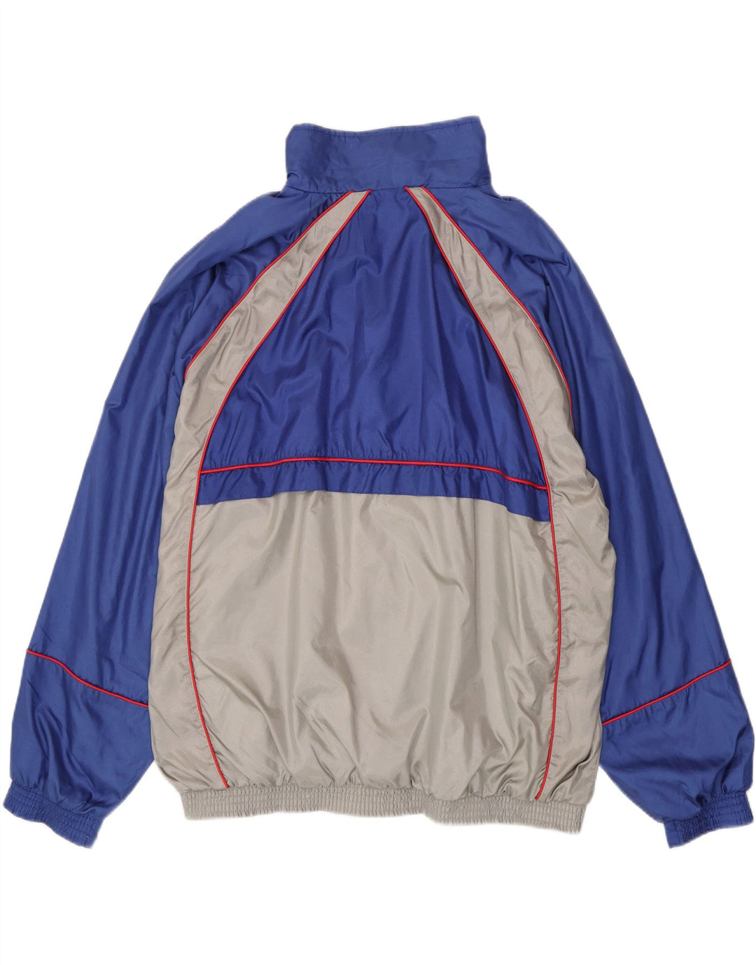 VINTAGE Mens Tracksuit Top Jacket 2XL Blue Colourblock Polyamide