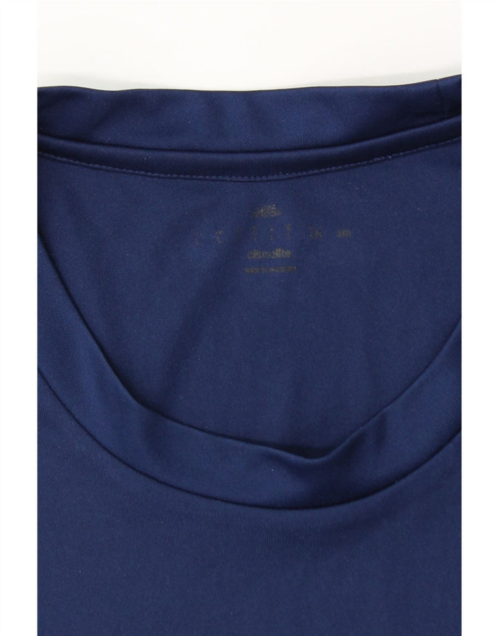 Camiseta masculina Adidas Climalite grande poliéster azul marinho