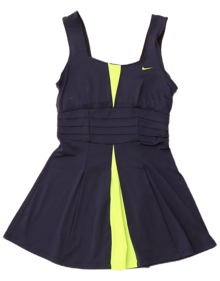 Roupa de banho feminina NIKE Dri Fit UK 12 médio azul marinho colorblock poliéster