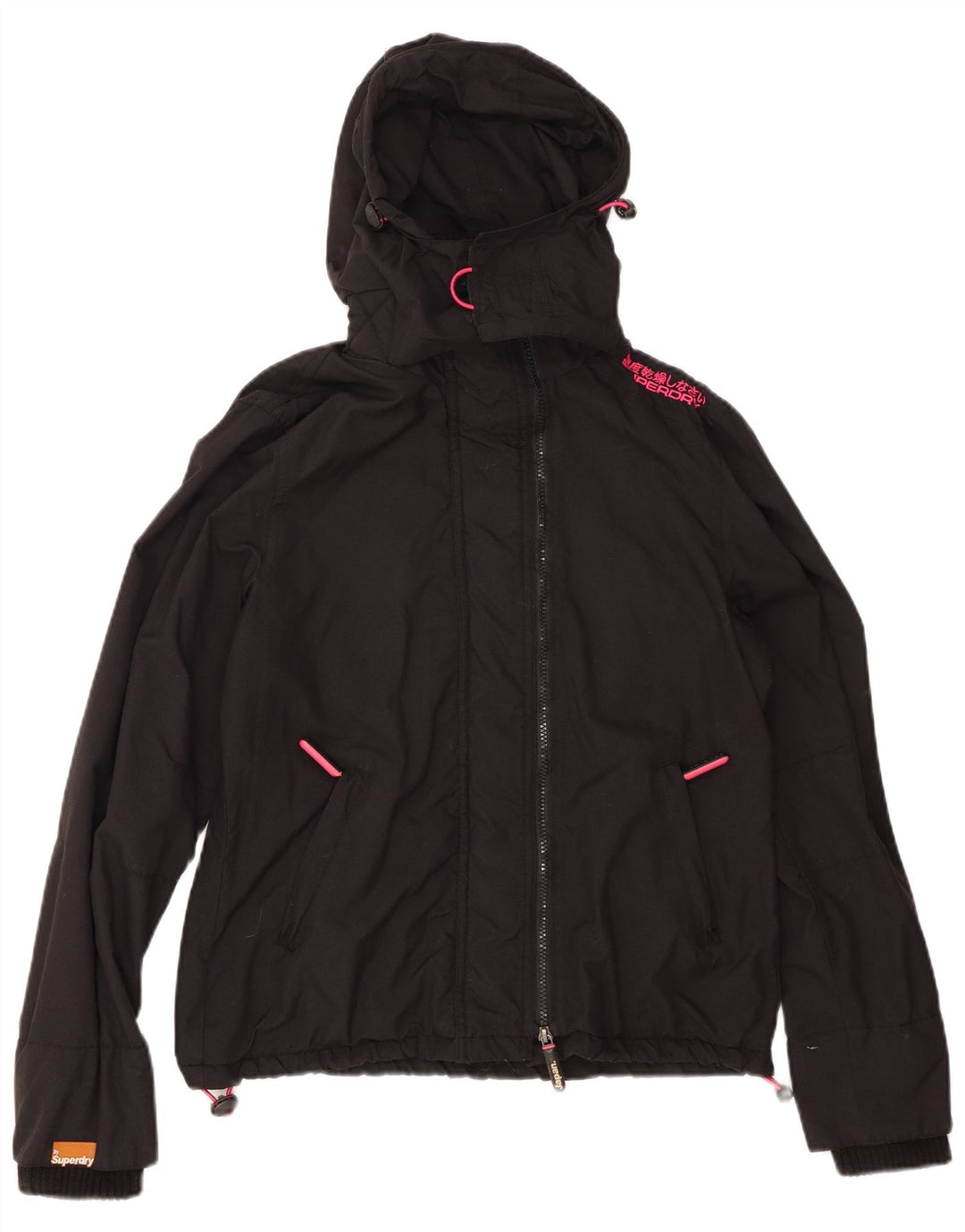 Jaqueta corta-vento feminina Superdry The Windcheater com capuz Reino Unido 16 grande preto