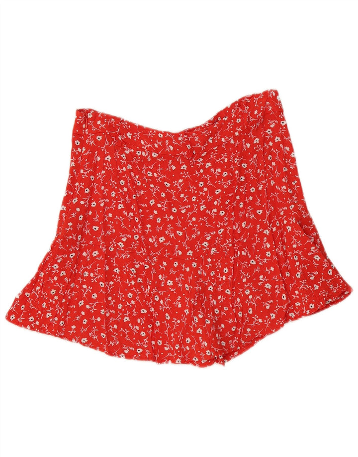 ZARA Womens Skort UK 14 Grande Floral Vermelho