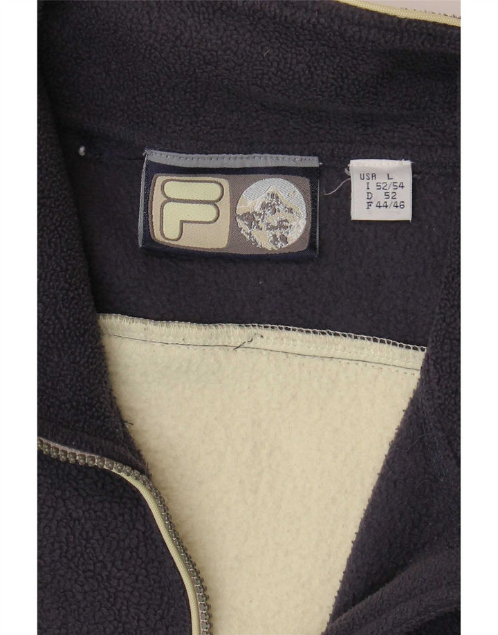 Jaqueta masculina Fila Fleece IT 52/54 grande bloco colorido azul marinho