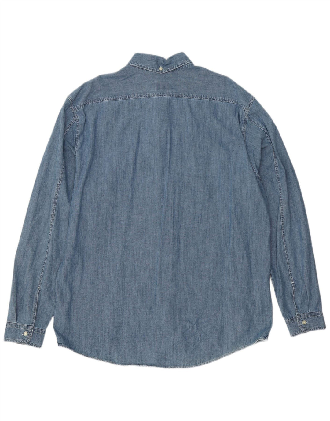 Camisa jeans masculina Lacoste Regular Fit tamanho 44 XL azul algodão