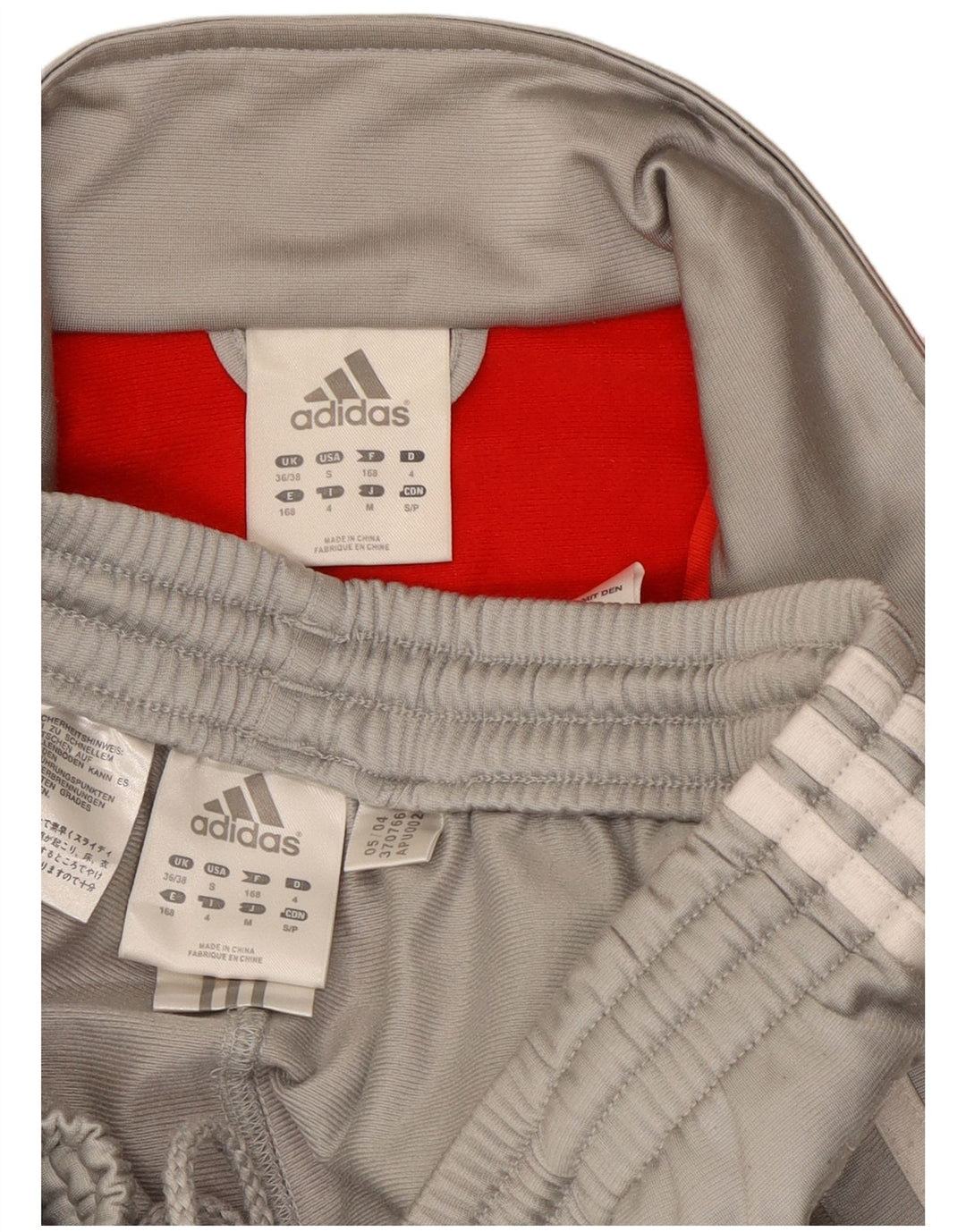 Adidas Mens Full Tracksuit UK 36/38 Pequeno Cinza Colourblock Poliéster