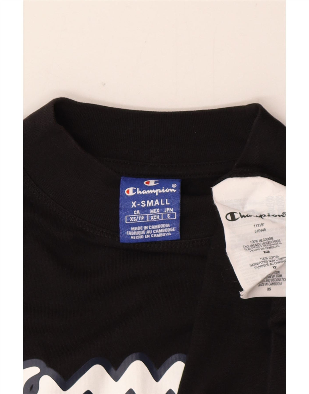 Champion feminino gráfico oversized moletom jumper UK 6 XS preto