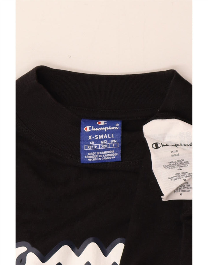 Champion feminino gráfico oversized moletom jumper UK 6 XS preto