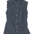 Camisa feminina sem mangas G-STAR Reino Unido 8 algodão azul pequeno