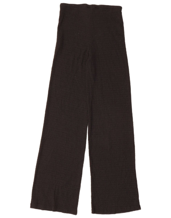 Zara Calça feminina casual de perna larga grande W30 L32 preta