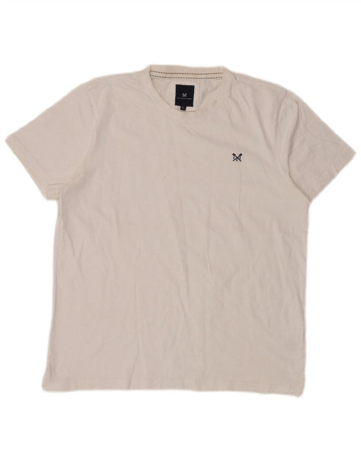 Camiseta masculina Crew Clothing Top grande algodão branco