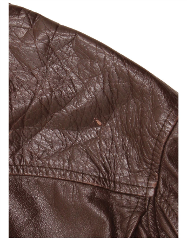 Jaqueta de couro masculina vintage IT 50 grande couro marrom