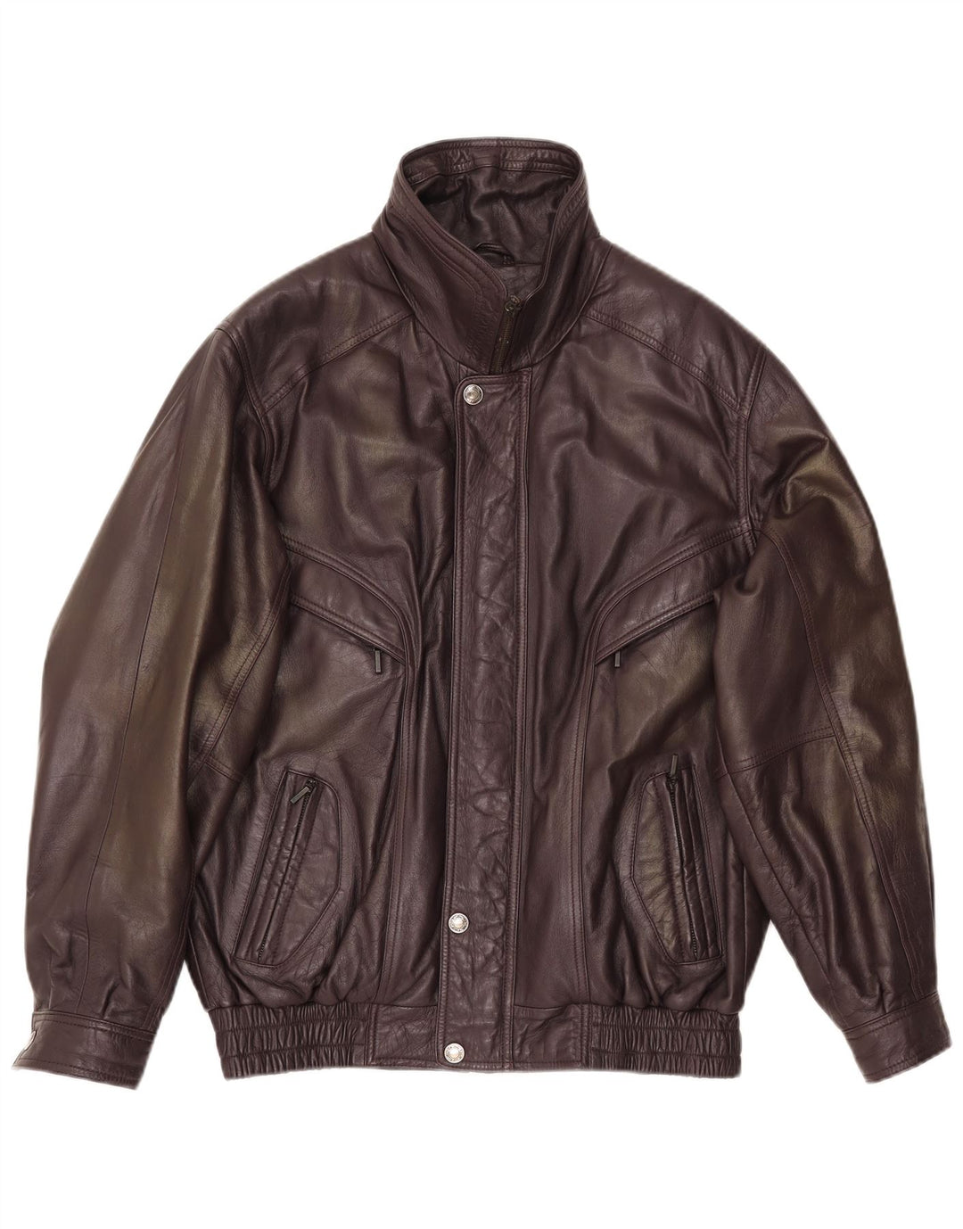 Jaqueta de couro masculina vintage IT 48 couro marrom médio
