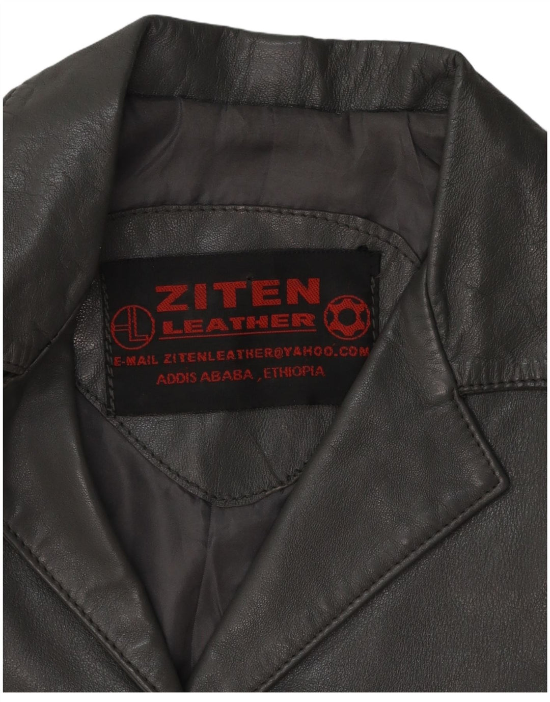 Jaqueta blazer feminina vintage de couro com 3 botões e couro cinza pequeno Reino Unido 8