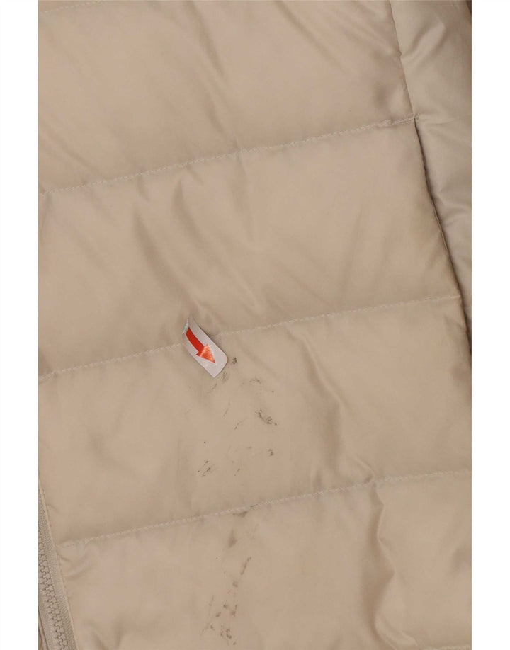 Jaqueta acolchoada masculina Adidas UK 38 poliéster bege médio