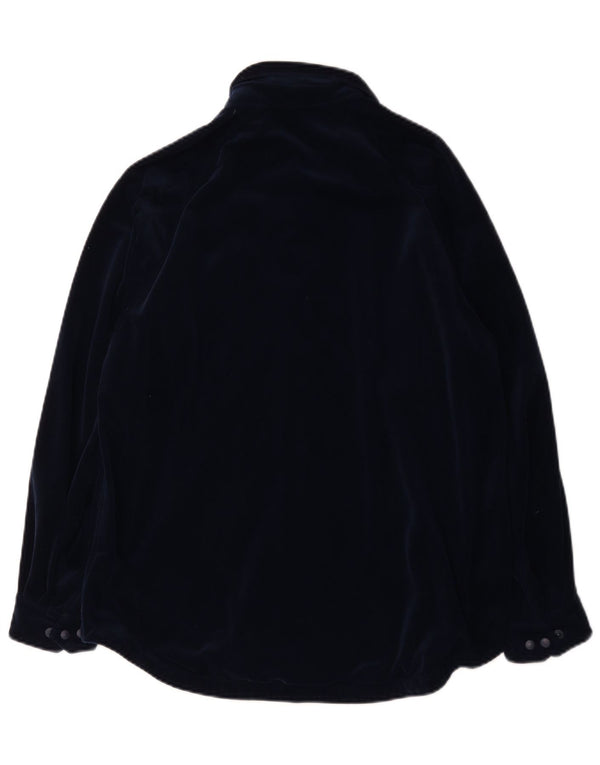 Camisa feminina de veludo grande Paramo Reino Unido 10 pequena azul marinho