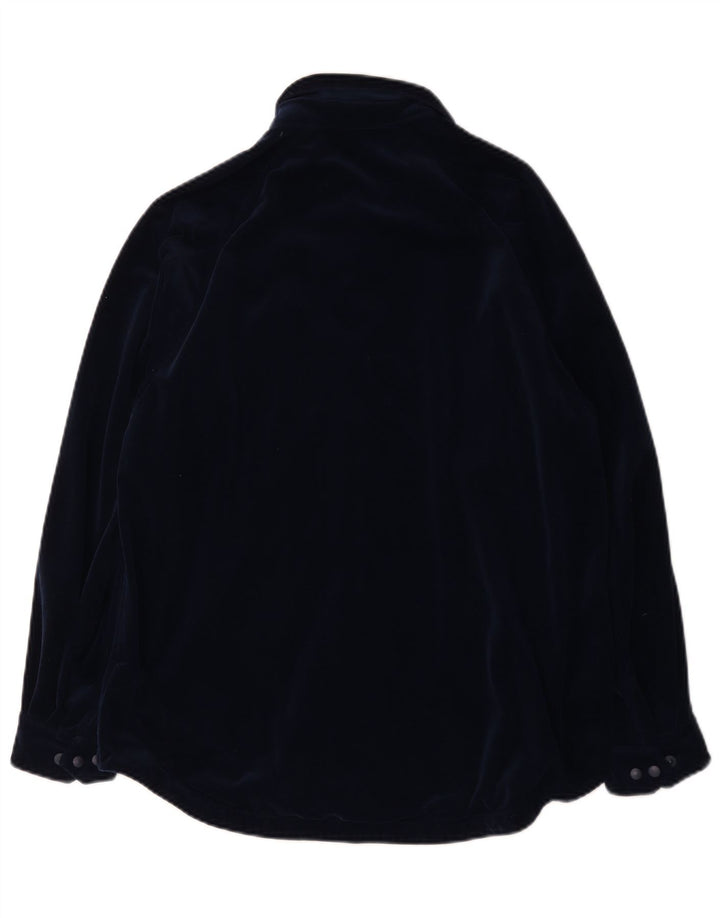 Camisa feminina de veludo grande Paramo Reino Unido 10 pequena azul marinho